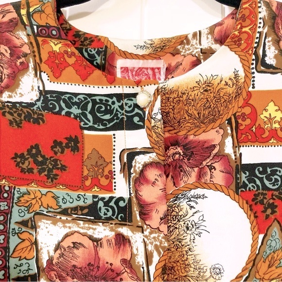 HER Vintage floral print button-down shirt ~ Autumn whimsigoth LARGE XL blouse - Picture 3 of 14